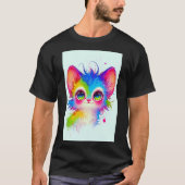 Cute Magic Rave Cat Japanese Anime Art 01 T-shirt (Voorkant)