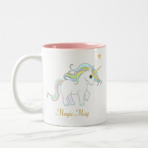 Cute Magic Unicorn en Star Tweekleurige Koffiemok