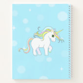 Cute Magic Unicorn op Light Blue Notitieboek (Achterkant)