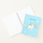 Cute Magic Unicorn op Light Blue Notitieboek (Binnen)