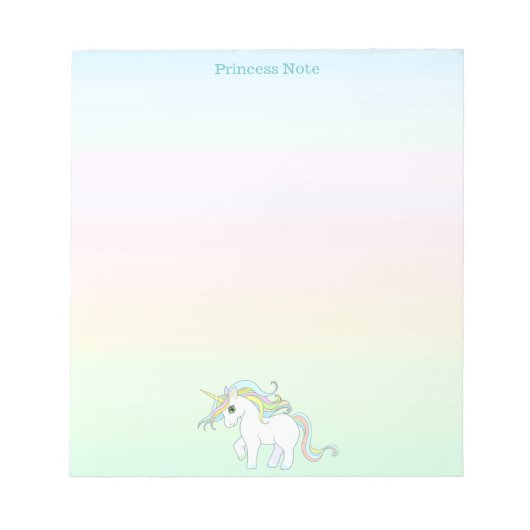 Cute Magic Unicorn op parelkleurstoffen Notitieblok (Voorkant)