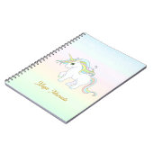 Cute Magic Unicorn op parelkleurstoffen Notitieboek (Linkerzijde)