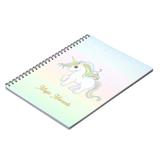 Cute Magic Unicorn op parelkleurstoffen Notitieboek (Linkerzijde)