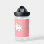 Cute Magic Unicorn & Star op lichtroze Waterfles (Voorkant)