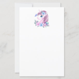 Cute & Magical Baby Unicorn in Waterverf