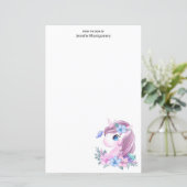 Cute & Magical Baby Unicorn in Waterverf (Staand voorkant)