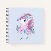 Cute & Magical Baby Unicorn in Waterverf Notitieboek (Voorkant)