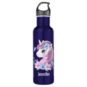 Cute & Magical Baby Unicorn in Waterverf Waterfles