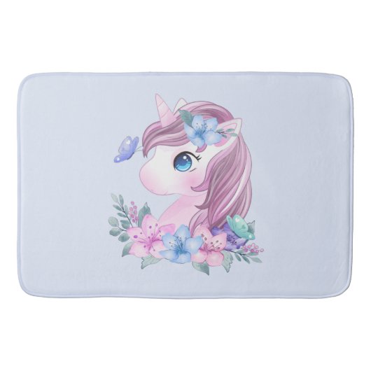 Cute & Magical Baby Unicorn met Big Eyes Badmat (Voorkant)