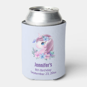 Cute & Magical Baby Unicorn met Big Eyes Birthday Blikjeskoeler