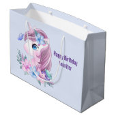 Cute & Magical Baby Unicorn met Big Eyes Birthday Groot Cadeauzakje (Achterkant Gekanteld)
