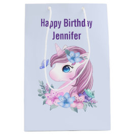 Cute & Magical Baby Unicorn met Big Eyes Birthday Medium Cadeauzakje