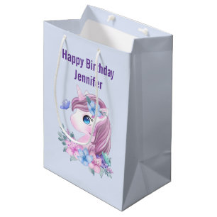 Cute & Magical Baby Unicorn met Big Eyes Birthday Medium Cadeauzakje