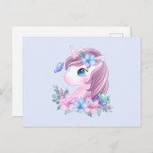 Cute & Magical Baby Unicorn met Big Eyes Briefkaart (Voorkant / Achterkant)