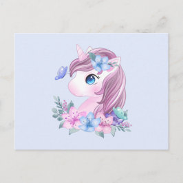 Cute & Magical Baby Unicorn met Big Eyes Briefkaart