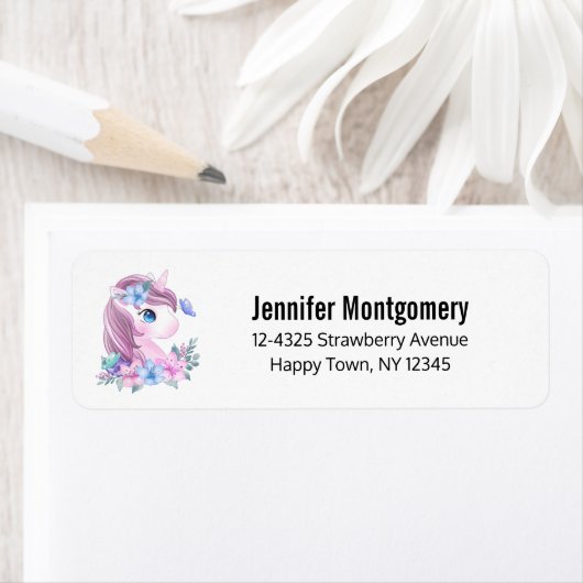 Cute & Magical Baby Unicorn met Big Eyes Etiket (Insitu)