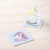 Cute & Magical Baby Unicorn met Big Eyes Kartonnen Onderzetters (Insitu)