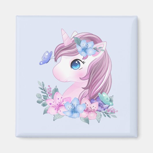 Cute & Magical Baby Unicorn met Big Eyes Magneet (Voorkant)