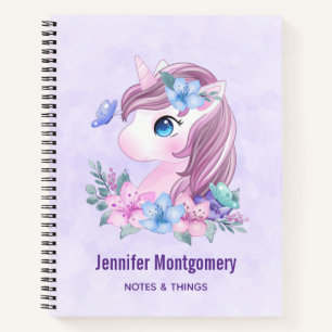 Cute & Magical Baby Unicorn met Big Eyes Notitieboek