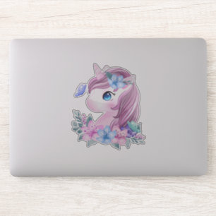 Cute & Magical Baby Unicorn met Big Eyes Sticker