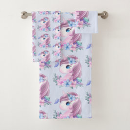 Cute & Magical Baby Unicorn Pattern Bad Handdoek