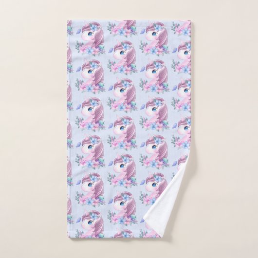 Cute & Magical Baby Unicorn Pattern Bad Handdoek (Handdoek)