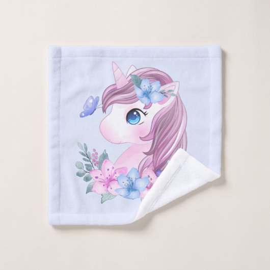 Cute & Magical Baby Unicorn Pattern Bad Handdoek (Wasdoekje)