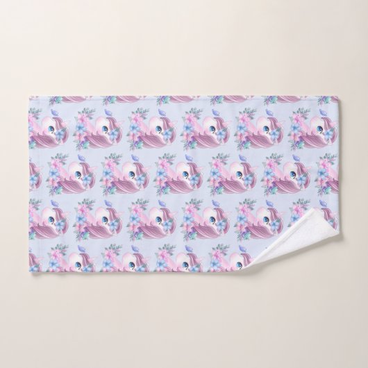 Cute & Magical Baby Unicorn Pattern Bad Handdoek (Handdoek)