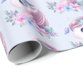 Cute & Magical Baby Unicorn Pattern Cadeaupapier (Rol Hoek)