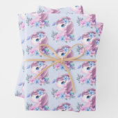 Cute & Magical Baby Unicorn Pattern Inpakpapier Vel (In situ)