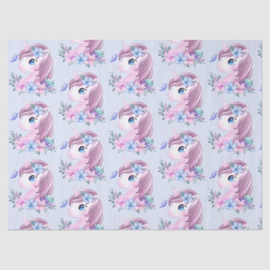Cute & Magical Baby Unicorn Pattern Tissuepapier (Voorkant)