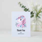 Cute & Magical Baby Unicorn Waterverf Hartelijk da Briefkaart (Staand voorkant)