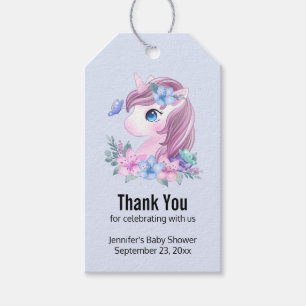 Cute & Magical Baby Unicorn Waterverf Hartelijk da Cadeaulabel