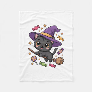 Cute Magical Cat Fleece Blanket Deken