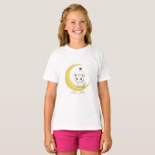 Cute Magical Cat on Moon Starry Dreams - Round Cla T-shirt (Voorkant volledig)