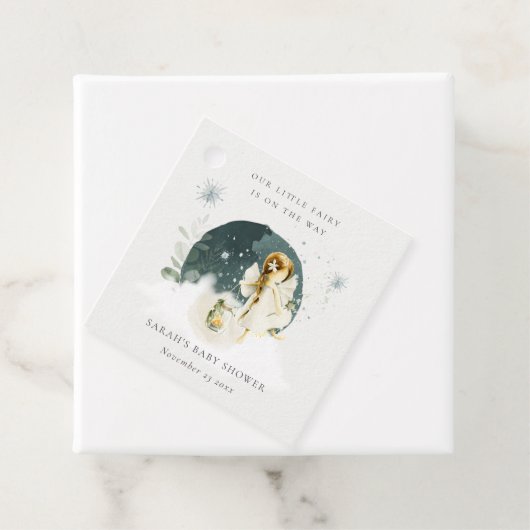 Cute Magical Enchanical Fairy On Way Baby shower Bedankjes Labels (In situ)