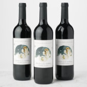 Cute Magical Enchanical Fairy On Way Baby shower Wijn Etiket (Flessen)