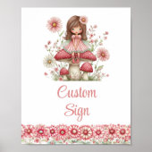 Cute Magical Fairy Blush Roze 3de Verjaardag Custo Poster (Voorkant)