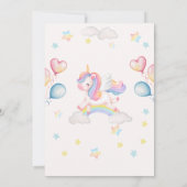 Cute Magical Fairytale Unicorn Rainbow Clouds Kaart (Achterkant)