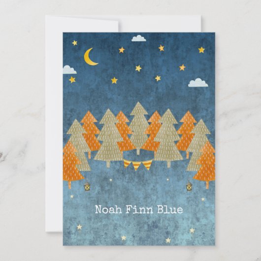 Cute Magical Forest Trees And Stars Card Kaart (Voorkant)