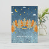 Cute Magical Forest Trees And Stars Card Kaart (Staand voorkant)