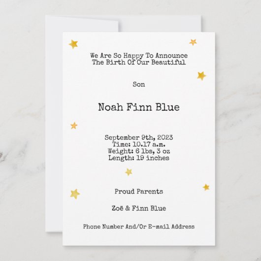 Cute Magical Forest Trees And Stars Card Kaart (Achterkant)