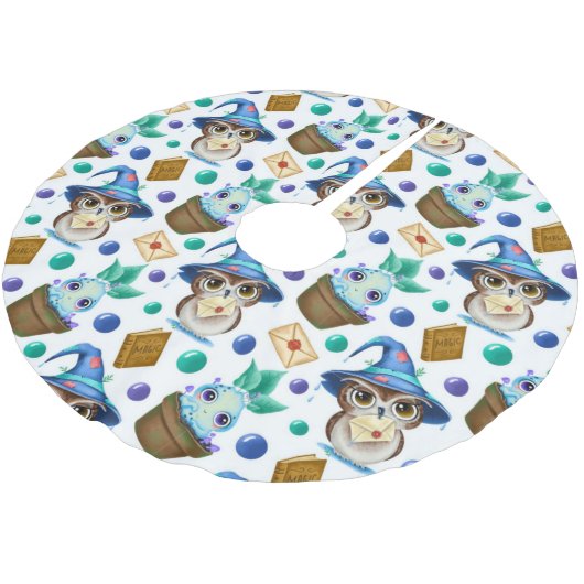 Cute Magical Halloween Pattern Kerstboom Rok (Gekanteld)