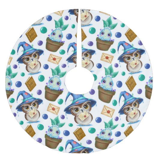 Cute Magical Halloween Pattern Kerstboom Rok (Voorkant)