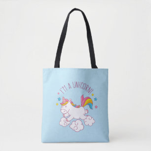 Cute Magical I AM A UNICORN BLUE Tote Bag
