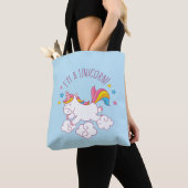 Cute Magical I AM A UNICORN BLUE Tote Bag (Dichtbij)