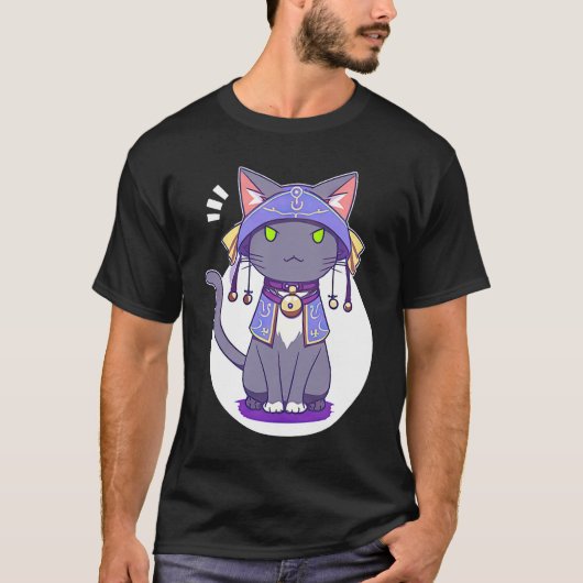 Cute Magical Kitty Unleash Your Fantasy Power with T-shirt (Voorkant)