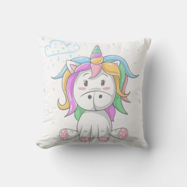 Cute Magical Little Unicorn Kussen (Voorkant)