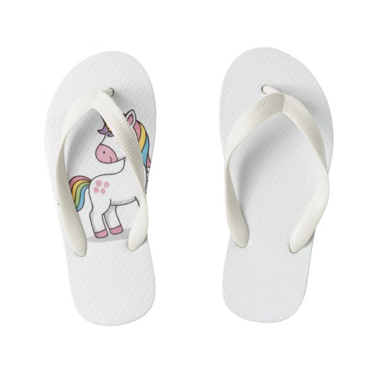 Cute Magical Pink Unicorn Kids Summer Flip Flops (Voetbed)