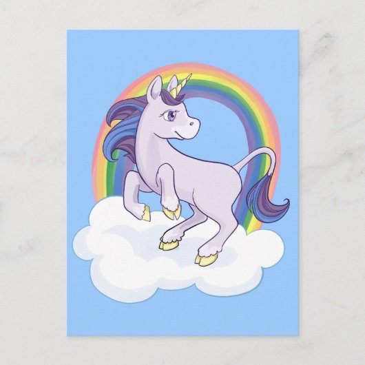 Cute Magical Rainbow Unicorn Briefkaart (Voorkant)